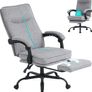 Office Chairs for Home, Ergonomic Office Chair with Footrest 90 135 Recline 150kg Heavy Duty Fabric Computer Desk Chair with Linkage Armrests, Adjustable Height for Napping and Gaming Image 2