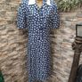 Vintage 1970s 1980s Classy navy white Shirt dress matching neck tie  Postage included Image 7