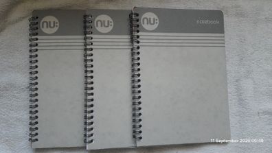 nu: Craze Cloud A5 Notebook Ruled Notepad Grey 160 Pages Home Office School College
