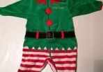 Elf and Santa Christmas outfits 3 to 6 months. 8 euro for both.