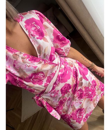 Dress With Pink Beige Flowers