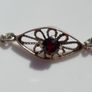 Vintage 925 Sterling Silver Natural Red Garnet Gemstone Bracelet 6,71g - lent 7" Image 3
