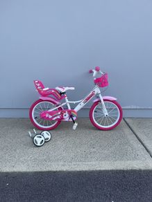 Girls 16" Unicorn Bike with stabilisers, by Dino Bikes
