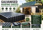 12 Pack Corrugated Metal Roofing Sheets 129 x 45 cm Galvanised Roof Panels 7 m2 Coverage