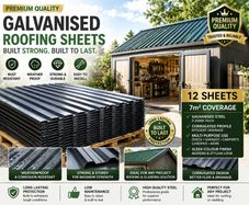 12 Pack Corrugated Metal Roofing Sheets 129 x 45 cm Galvanised Roof Panels 7 m2 Coverage