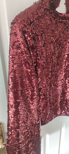 burgundy sequin top