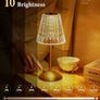 Table Lamp, Touch Lamps Bedside Lamp, 10-Way Dimmable Crystal Lamp, 3 Colors Rechargeable Lamp,Cordless Lamp for Bedroom,Touch Lamp, Gold Lamp,Table Lamps for Living Room Bedroom Dinner Bar Image 5