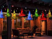 8 PCS Hanging Witch Hat with Remote Battery Operated String Lights, Outdoor Waterproof Halloween Decoration Lights, Lighted Spider Hats for Front Porch, Yard, Patio, Garden, Tree, Party Decor