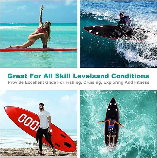 10FT 3M Paddle Boards For Adults Inflatable Stand Up Paddle Board 6 Inch Thick Surfboard Lightweight Non Slip EVA Deck SUP Board Complete Kit Red 300x76x15cm (FREE POSTAGE)