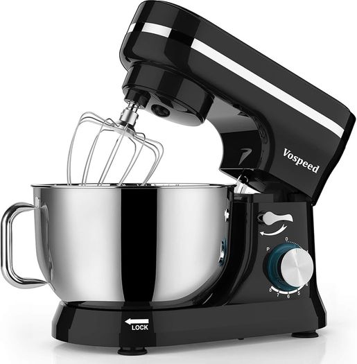 Stand Mixer,5 Quarts 8-Speed 1000W Tilt-Head Food Mixer, Kitchen Electric Standing Mixer With Dough Hook, Whisk, Beater, Splash Guard & Mixing Bowl For Baking, Dishwasher Safe (Black