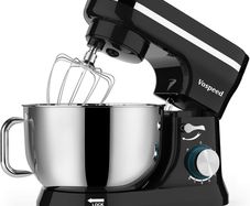 Stand Mixer,5 Quarts 8-Speed 1000W Tilt-Head Food Mixer, Kitchen Electric Standing Mixer With Dough Hook, Whisk, Beater, Splash Guard & Mixing Bowl For Baking, Dishwasher Safe (Black