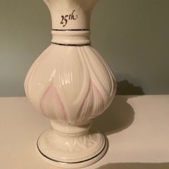 25th anniversary Belleek 8 inch  lotus vase