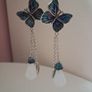 Silver butterfly earrings Image 3