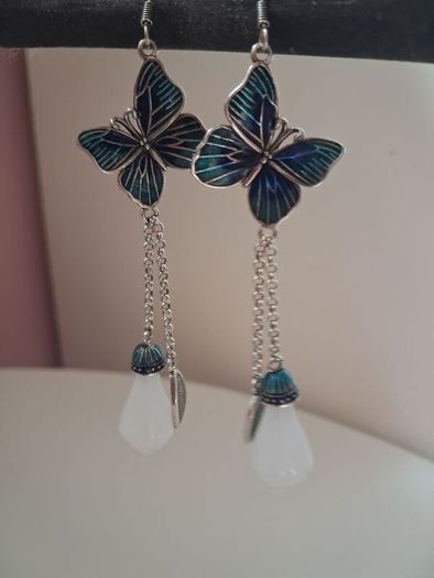 Silver butterfly earrings
