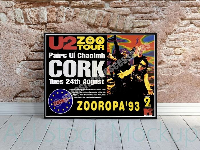 U2 Pairc Ui Caoimh 1993 concert poster reproduction print