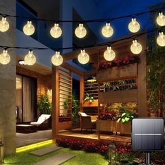 Solar Garden Lights Outdoor Waterproof, 50LED 7M/23Ft Solar Fairy Lights, Crystal Ball Lights with 8 Modes, Decorative Lighting for Home, Yard, Patio, Party, Wedding, Christmas