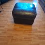 Brown Leather Pouffe/Footstool Image 2