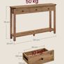 Console Table with 3 Drawers and Lower Storage Shelf Honey Brown 120cm Image 3