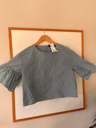 Max Mara top in lovely blue last season