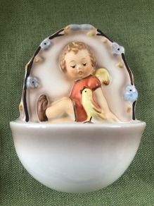 hummel goebel girl with bird holy water font