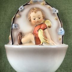 hummel goebel girl with bird holy water font