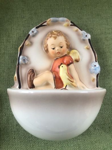 hummel goebel girl with bird holy water font