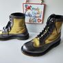 Dr Martens Harrie brogue 1460 gold silver 8 eye boots UK6.5 EU40 US8.5 Image 4