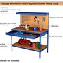Steel Garage Work Bench Tool Box Workbench Storage Image 2
