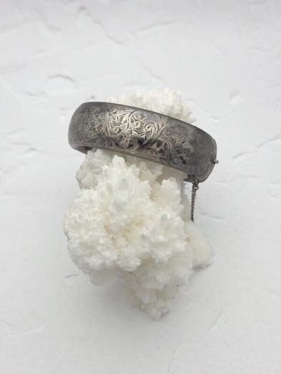 Rare Sterling Silver Chunky Chester Bangle, 1947
