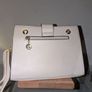 Cream Quilted Handbag with Gold Chain Handles Image 3
