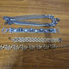 3 Vintage Bracelets and Necklace