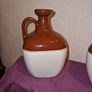Vintage pair of brown & white jugs Image 2