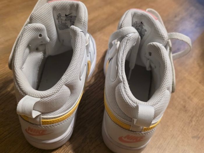 Nike Court Borough Mid White Yellow Women's Athletic Sneakers