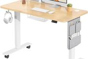 Electric Standing Desk 100x60cm with Cable Tray, Hook and Storage Pocketse