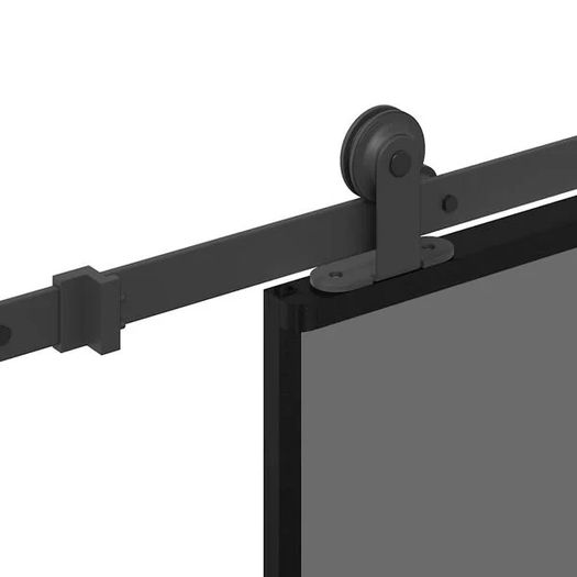 Sliding Door with Hardware Set 76x205 cm Tempered Glass&Aluminium