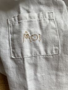 French Designer linen shirt Moi Bebe Clayeux 74 cm 6-9 months