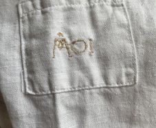 French Designer linen shirt Moi Bebe Clayeux 74 cm 6-9 months