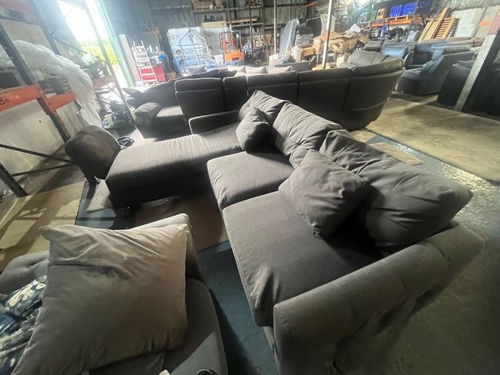 Grey corner sofa set L shaped