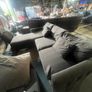 Grey corner sofa set L shaped Image 3