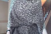 Leopard Print Poncho, ONE SIZE