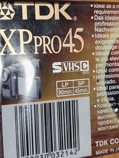 TdK XP pro 45 super VHS-C blank cassette tape Brand new sealed