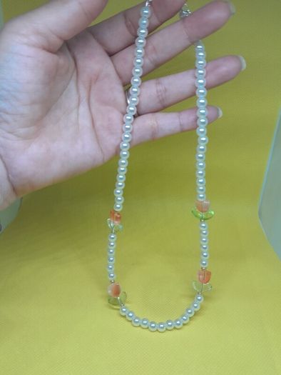 Peach Tulip pearl necklace