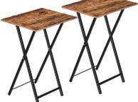 main image for ad _Set of 2 Side Tables, Folding Tray Tables, Serving Tables, Snack Tables, Industrial Style, Coffee Tables, TV Trays for Small Spaces, Easy to Assemble, Sturdy