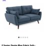 Navy Blue 2 Seater Sofa Image 3