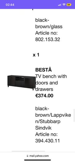 Dark wood effect TV unit