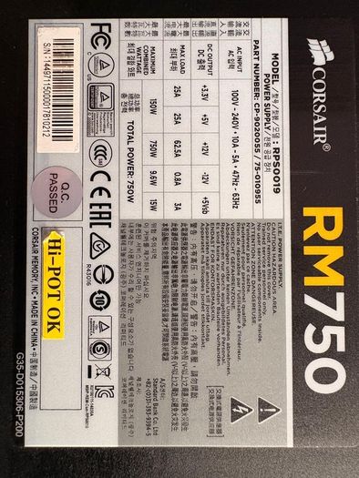 Corsair RM750 750W Modular PSU and Sleeved Cable Kit Type 4