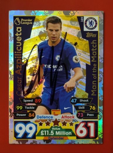 Signed Match Attax collector cards