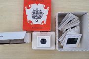 Soviet diaskop (slide viewer) with slides of views of Leningrad