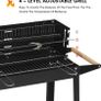 Trolley Barbecue with Warming Rack & Rotisserie Spit for Outdoor Garden Camping Patio Image 3