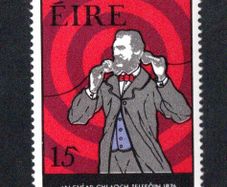 1976 Ireland Centenary of the First Telephone Transmission Commemorative Stamp error "Serif on '5'"Mint Never Hinged (MNH).
